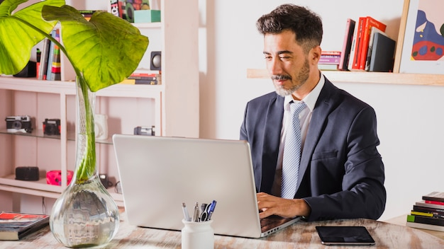 A legal expert in his office.