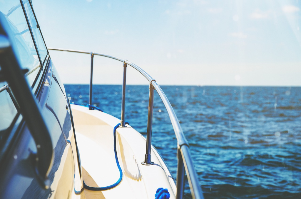 Close-up of hull on a small commercial boat