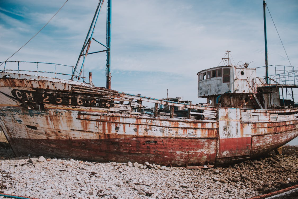 An old corroded ship